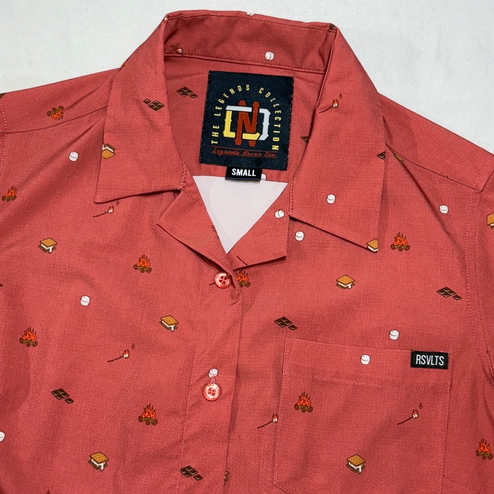 RSVLTS The Legends Collection Shirt Womens Small Red Smores KUNUFLEX Campfire